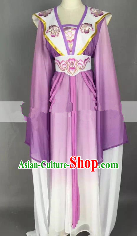 Chinese Traditional Peking Opera Actress Court Maid Purple Dress Ancient Rich Lady Costume for Women