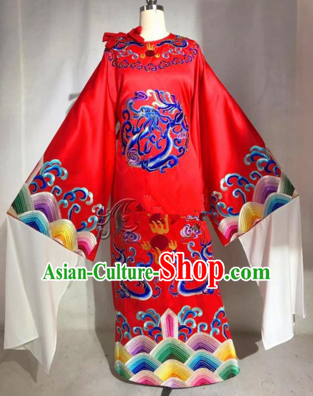 Professional Chinese Traditional Beijing Opera Red Imperial Robe Ancient Emperor Costume for Men