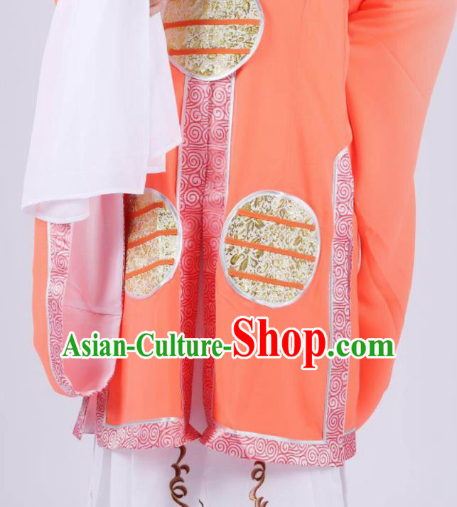 Chinese Traditional Peking Opera Actress Orange Dress Ancient Dowager Countess Costume for Women