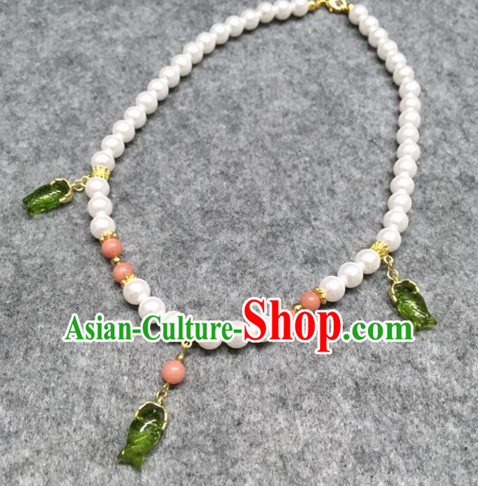 Chinese Traditional Hanfu Green Fish Necklace Accessories Ancient Princess Necklet for Women