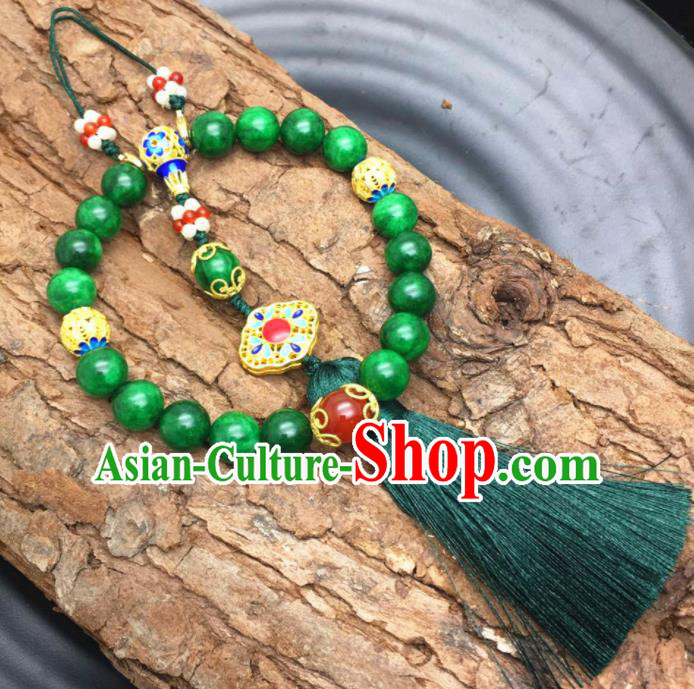 Chinese Traditional Hanfu Buddha Beads Breastpin Accessories Ancient Qing Dynasty Imperial Consort Brooch Pendant for Women