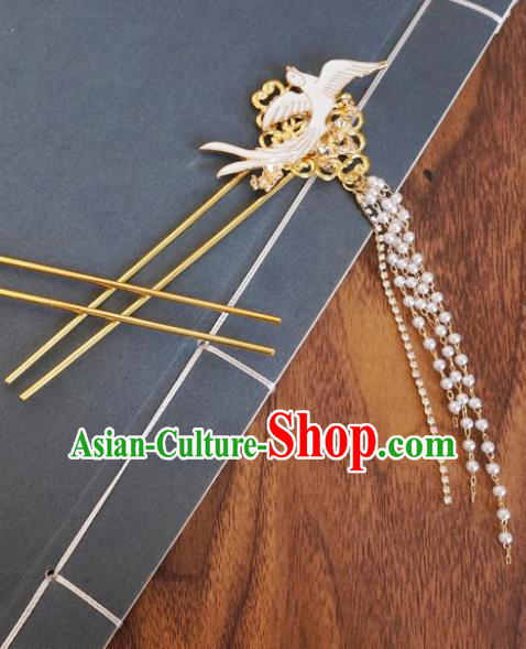 Chinese Ancient Princess Ceramic Pigeon Hairpins Traditional Hanfu Court Hair Accessories for Women