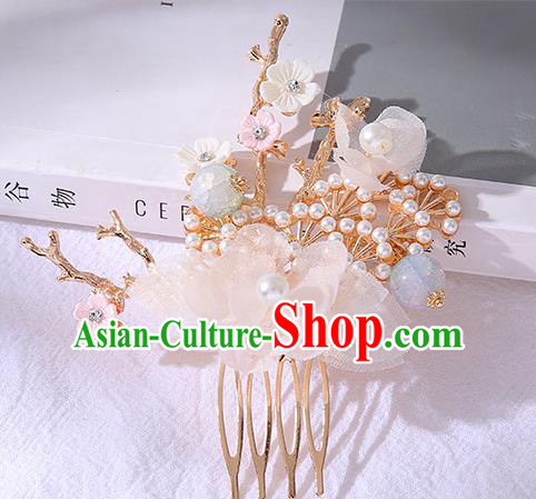 Chinese Ancient Tang Dynasty Princess Plum Pine Hair Comb Hairpins Traditional Hanfu Court Hair Accessories for Women