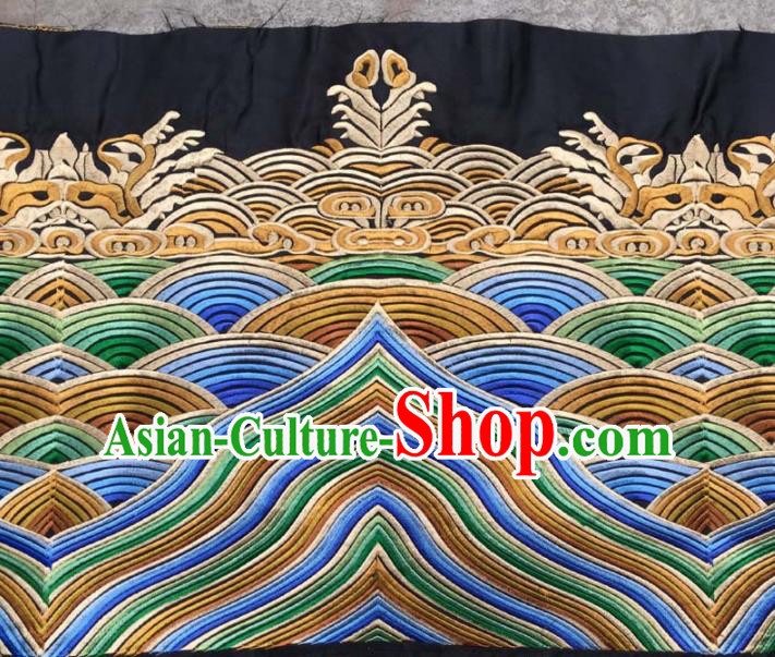 Chinese Traditional Embroidery Cloth Accessories National Embroidered Waves Dress Patch