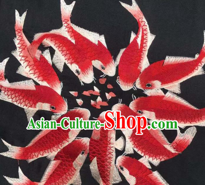 Chinese Traditional Embroidery Cloth Accessories National Embroidered Fishes Dress Patch