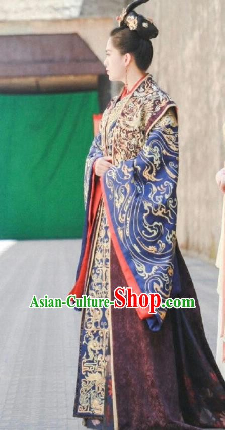 Chinese Ancient Imperial Empress Costumes Drama Jia Feng Xu Huang Traditional Han Dynasty Court Queen Hanfu Dress for Women