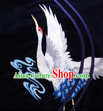 Chinese Traditional Embroidered Purple Velvet Cheongsam National Costume Qipao Dress for Women