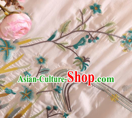 Chinese Traditional Tang Suit Embroidered White Cheongsam National Costume Qipao Dress for Women