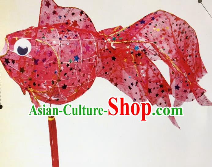 Chinese Traditional New Year Rosy Paillette Palace Lantern Handmade Hanging Lantern Asian Ceiling Lanterns Ancient Lamp
