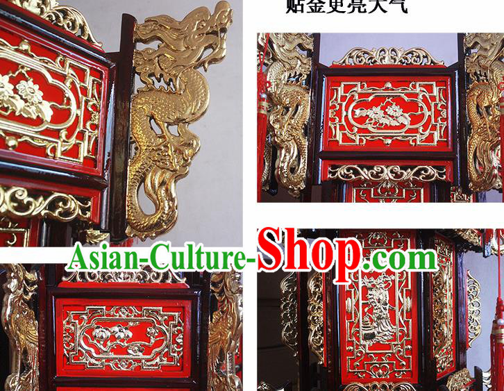 Chinese Traditional New Year Wood Carving Palace Lantern Asian Handmade Lantern Ancient Lamp