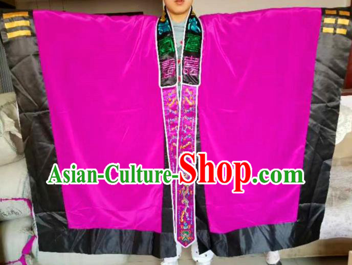 Chinese Traditional Taoism Costume Ancient Taoist Priest Cassocks Embroidered Tai Chi Purple Vestment