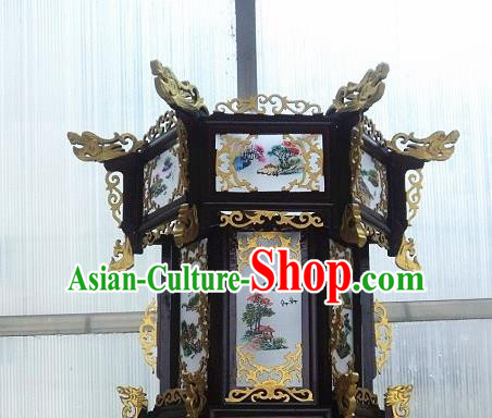 Chinese Traditional Handmade Wood Palace Lantern Asian New Year Lantern Ancient Lamp