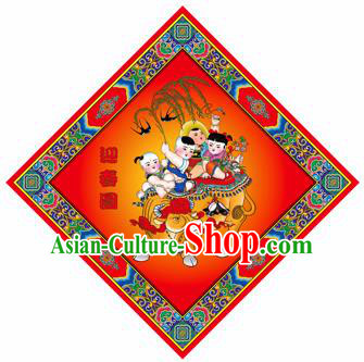 Chinese New Year Sticker Decoration Paper Picture Supplies China Traditional Spring Festival Pray Items