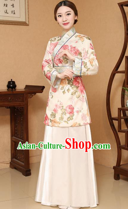 Chinese Traditional Song Dynasty Female Civilian Costume Ancient Farmwife Clothing for Women