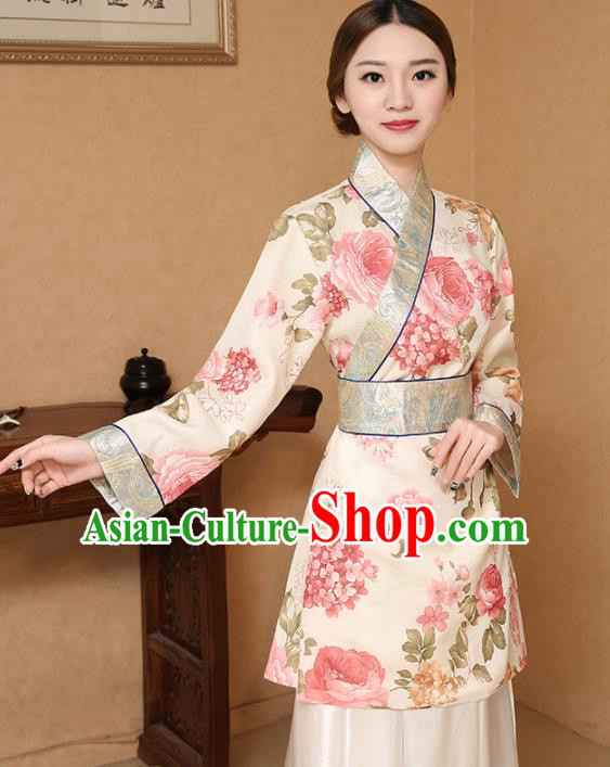 Chinese Traditional Song Dynasty Female Civilian Blue Costume Ancient Farmwife Clothing for Women