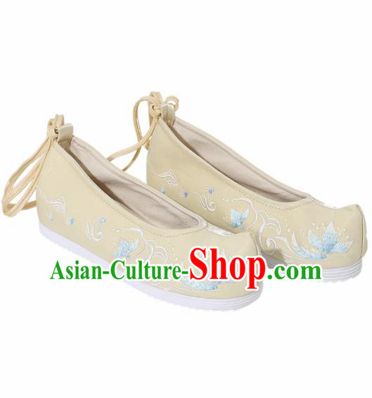Chinese National Golden Embroidered Shoes Ancient Traditional Princess Shoes Hanfu Shoes for Women