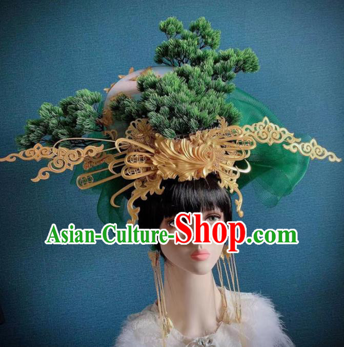 Traditional Chinese Deluxe Pineburst Hair Accessories Halloween Stage Show Headdress for Women