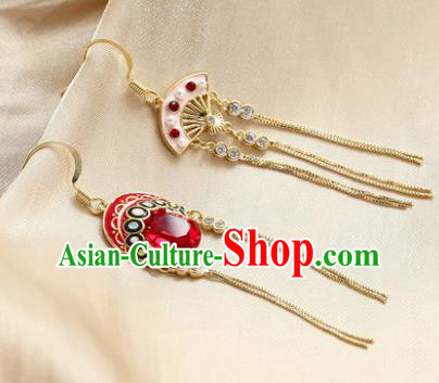 Traditional Chinese Classical Peking Opera Earrings Handmade Court Ear Accessories for Women