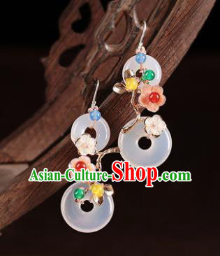 Traditional Chinese Classical Plum Rings Earrings Handmade Court Ear Accessories for Women