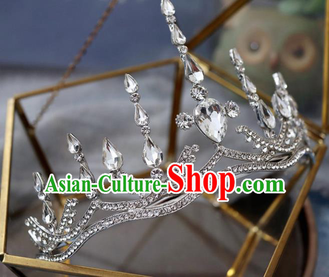 Handmade Baroque Princess Royal Crown Children Hair Clasp Hair Accessories for Kids