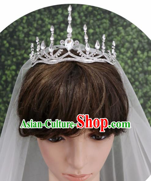 Handmade Baroque Princess Royal Crown Children Hair Clasp Hair Accessories for Kids