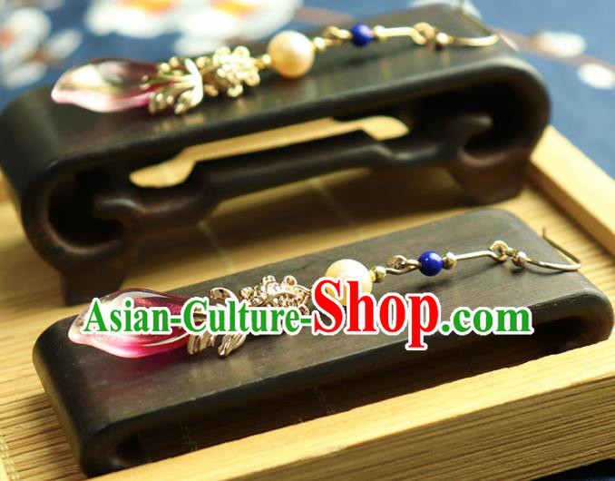 Traditional Chinese Handmade Goldfish Earrings Hanfu Ear Accessories for Women