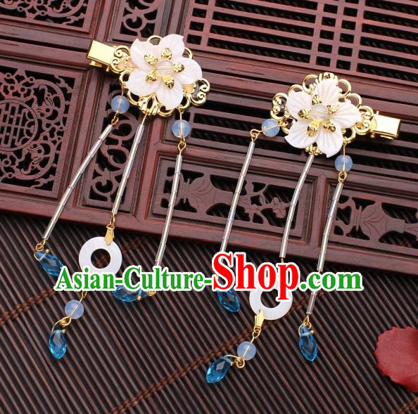 Traditional Chinese Hanfu Pink Flower Hair Claws Ancient Court Princess Hairpins Hair Accessories for Women