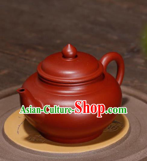 Traditional Chinese Handmade Zisha Teapot Dark Red Clay Pottery Teapot
