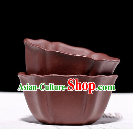 Traditional Chinese Handmade Zisha Teacup Red Clay Pottery Tea Cup