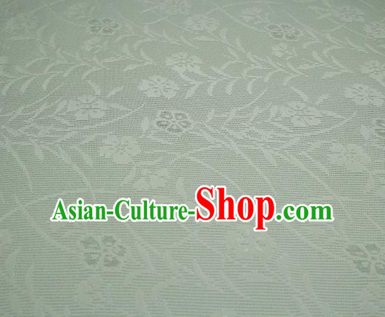 Traditional Chinese Classical Orchid Pattern Light Green Silk Fabric Ancient Hanfu Dress Silk Cloth