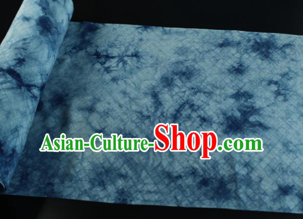 Traditional Chinese Classical Pattern Blue Silk Fabric Ancient Hanfu Dress Silk Cloth