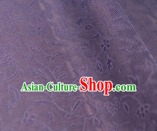 Traditional Chinese Classical Twine Pattern Purple Silk Fabric Ancient Hanfu Dress Silk Cloth