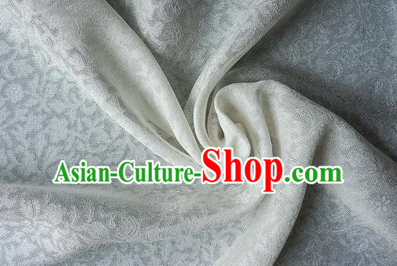 Traditional Chinese Classical Twine Pattern White Silk Fabric Ancient Hanfu Dress Silk Cloth