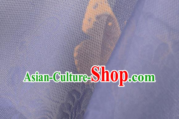 Traditional Chinese Classical Butterfly Pattern Violet Silk Fabric Ancient Hanfu Dress Silk Cloth