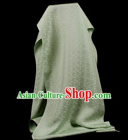 Traditional Chinese Classical Rhombus Pattern Light Green Silk Fabric Ancient Hanfu Dress Silk Cloth