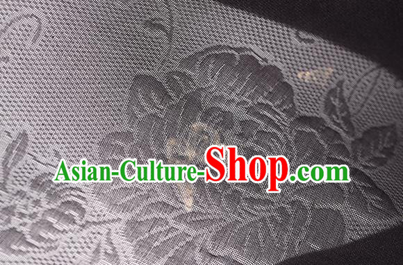Traditional Chinese Classical Butterfly Pattern Black Silk Fabric Ancient Hanfu Dress Silk Cloth