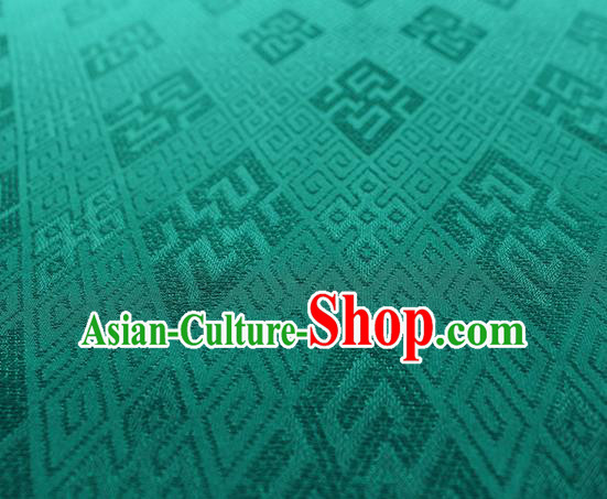 Traditional Chinese Classical Lucky Pattern Green Silk Fabric Ancient Hanfu Dress Silk Cloth
