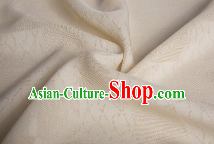Traditional Chinese Classical Pattern Beige Silk Fabric Ancient Hanfu Dress Silk Cloth