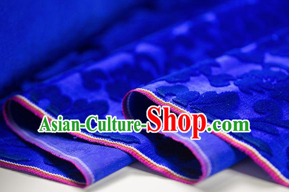 Traditional Chinese Classical Pattern Royal Blue Pleuche Fabric Ancient Hanfu Cheongsam Velvet Cloth