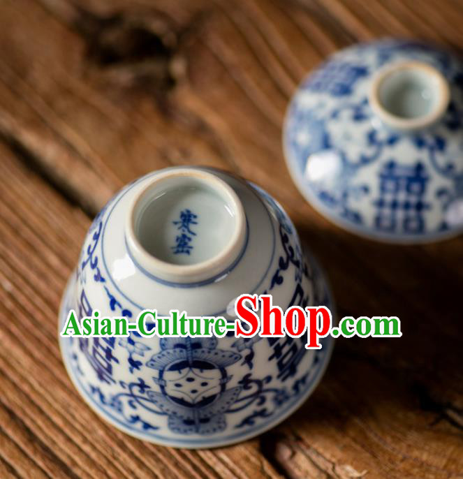 Chinese Classical Handmade Jingdezhen Shi Enamel Cup Wedding Porcelain Ceramics Teacup