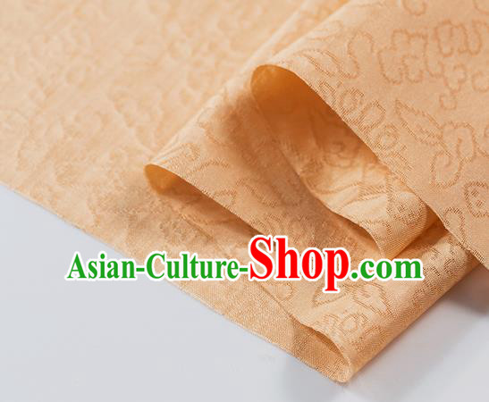 Traditional Chinese Classical Auspicious Pattern Design Orange Silk Fabric Ancient Hanfu Dress Silk Cloth
