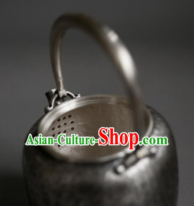 Traditional Chinese Handmade Kung Fu Teapot Silver Carving Teapot