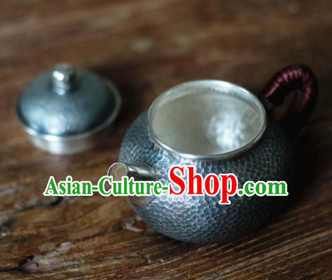 Traditional Chinese Handmade Kung Fu Teapot Silver Carving Tea Kettle