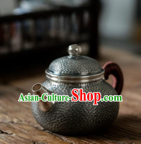 Traditional Chinese Handmade Kung Fu Teapot Silver Carving Tea Kettle