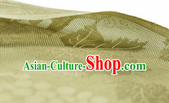 Traditional Chinese Classical Grape Pattern Yellow Silk Fabric Ancient Hanfu Silk Cloth