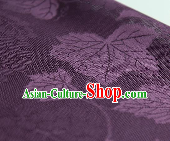 Traditional Chinese Classical Grape Pattern Purple Silk Fabric Ancient Hanfu Silk Cloth