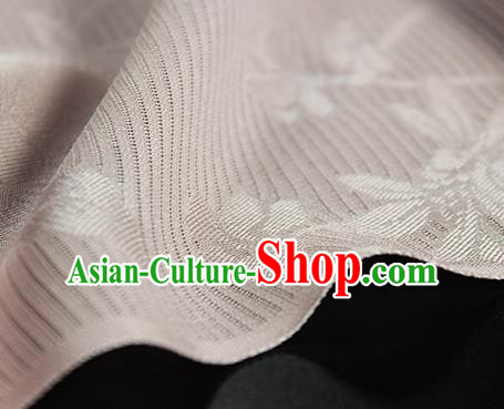 Traditional Chinese Classical Flowers Pattern Pink Silk Fabric Ancient Hanfu Silk Cloth