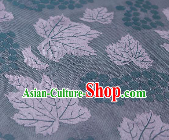 Traditional Chinese Classical Twine Grape Pattern Purple Silk Fabric Ancient Hanfu Dress Silk Cloth