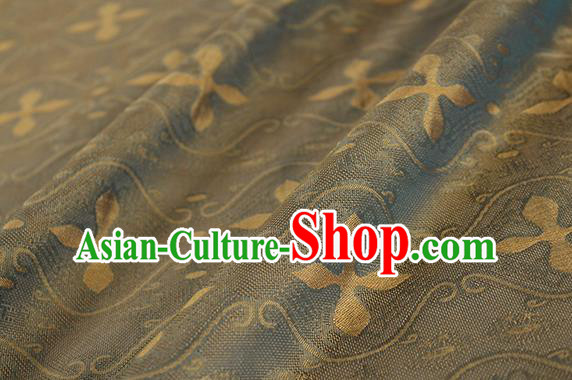 Traditional Chinese Classical Pattern Brown Silk Fabric Ancient Hanfu Dress Silk Cloth