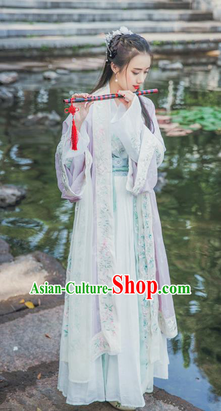 Traditional Chinese Song Dynasty Swordswoman Replica Costumes Ancient Nobility Lady Hanfu Dress for Women